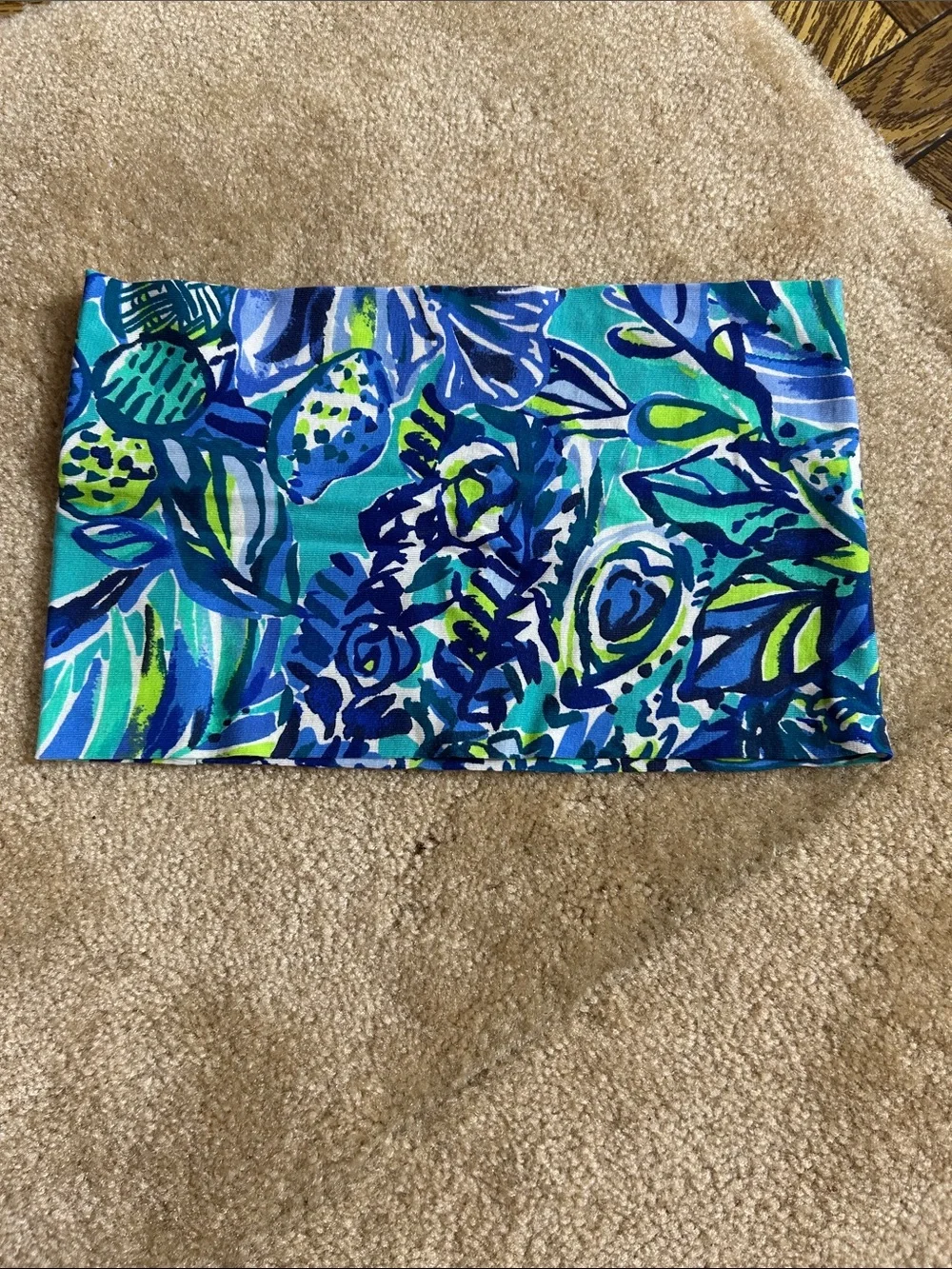 Lilly Pulitzer headband Turquoise & Blue Floral Print Strapless Bandeau